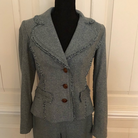 Etcetera Bluish -green raw edge pant suit - Picture 8 of 8